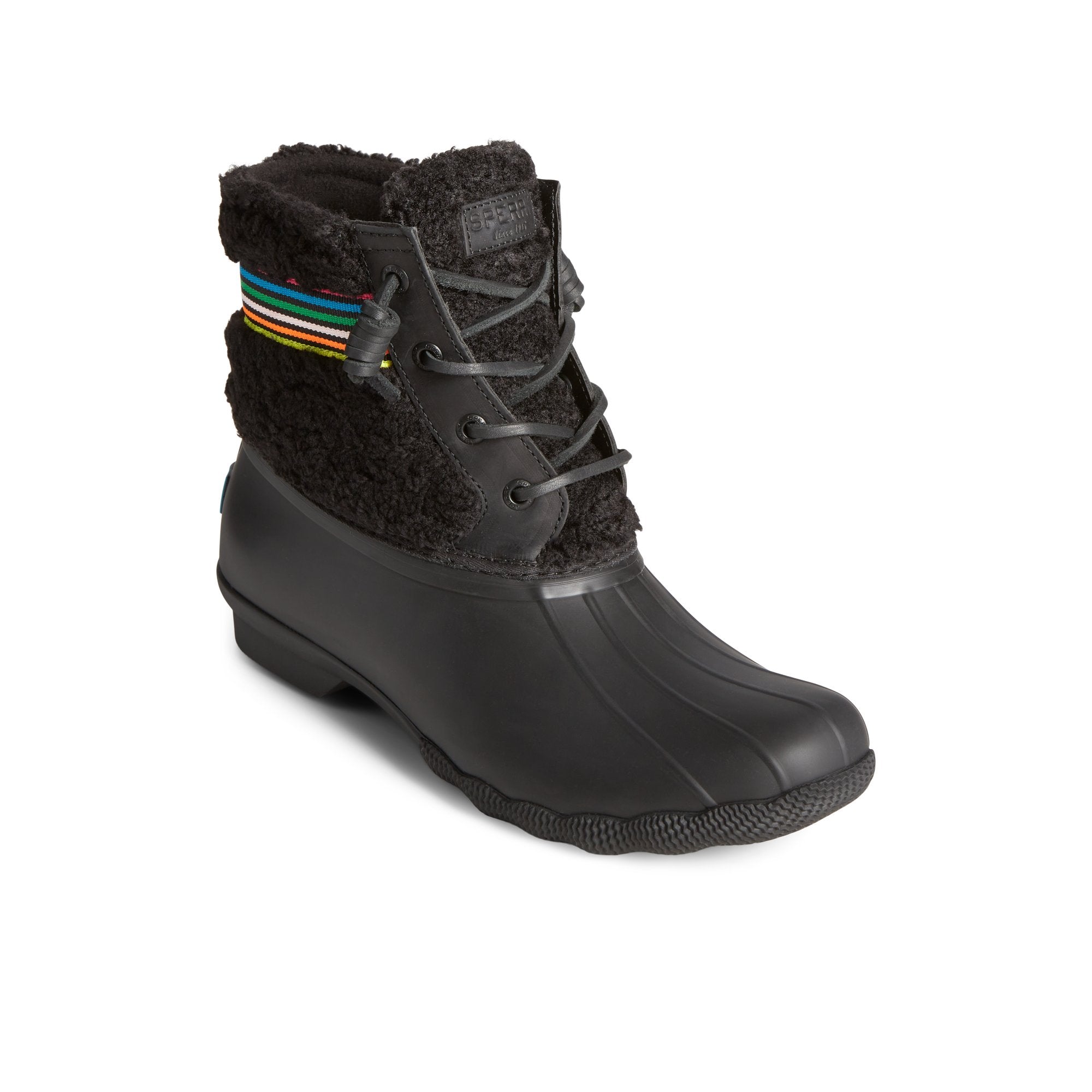 Saltwater™ Rainbow Sherpa Duck Boot Black - Image 3