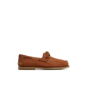 Gold Authentic Original™ 2-Eye Lite Boat Shoe Light Brown Men's Leather
