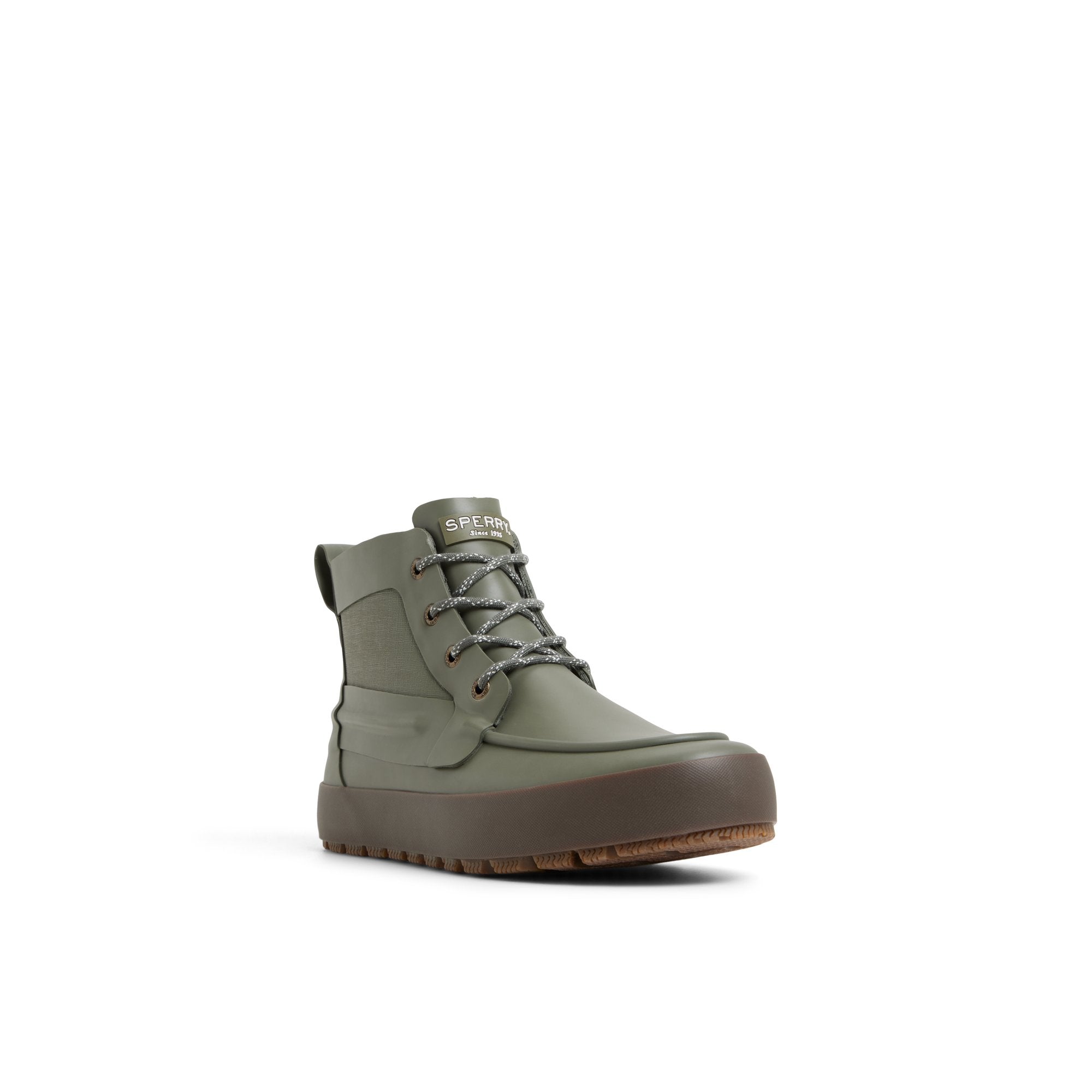 Sleek Lace Up Boot Olive - Image 4