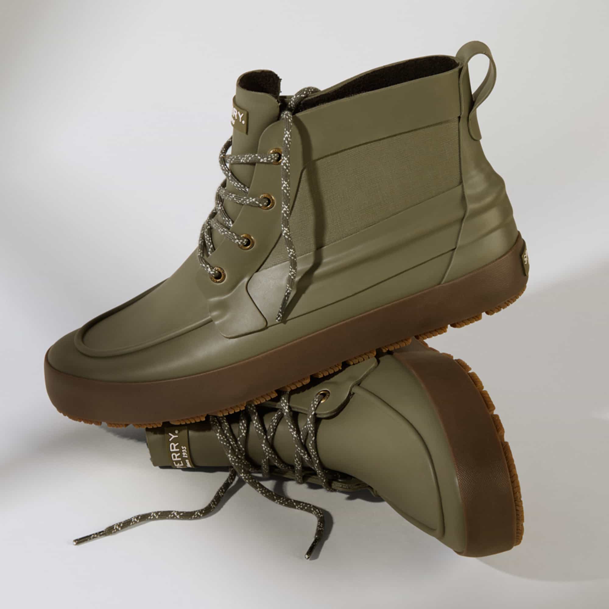 Sleek Lace Up Boot Olive - Image 8