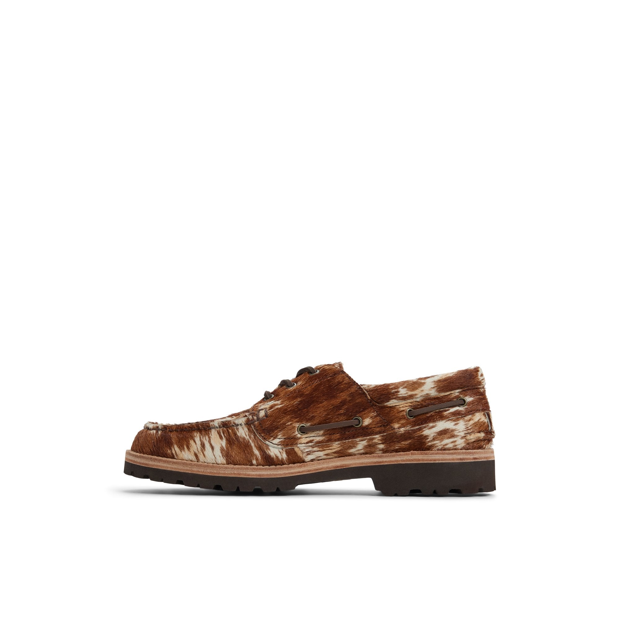 Cow Print 3 Eye Boat Shoe - Image 2