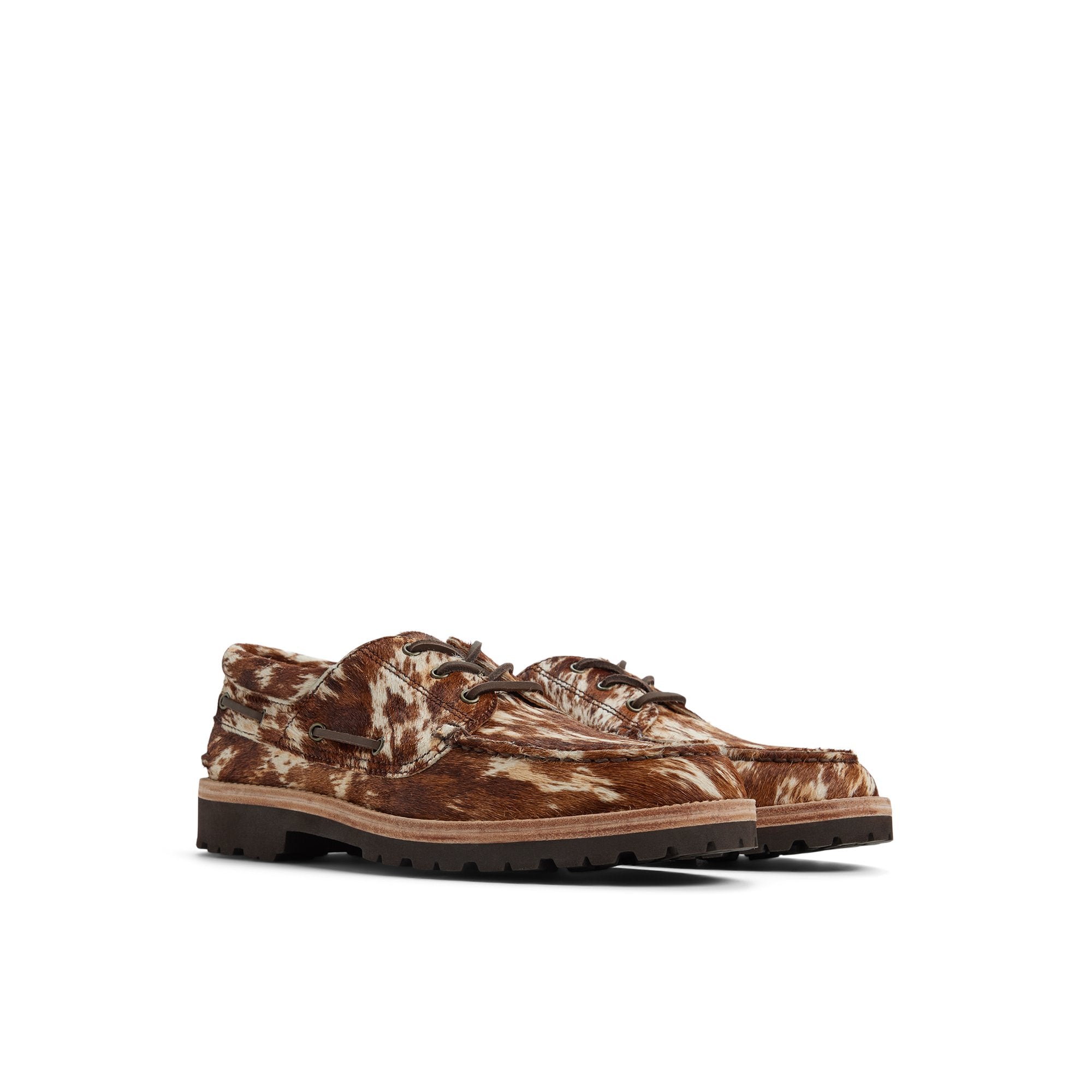 Cow Print 3 Eye Boat Shoe - Image 3